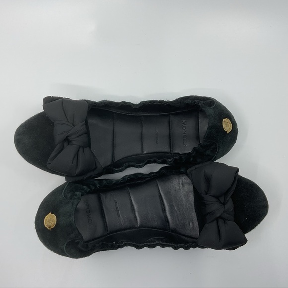 Moncler Elegant Black Flats with‎ Bow - Picture 12 of 15
